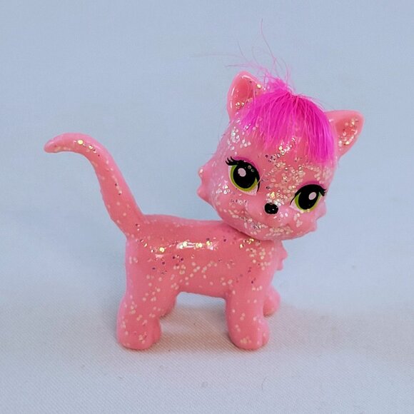 Polly Pocket Glitter Cat Dog Pink Purple Hair Animals Toy Figurine - Picture 4 of 15